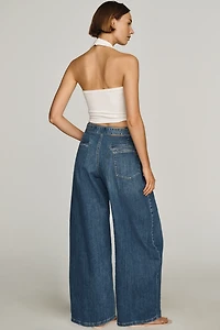 Maeve Belted High-Rise Relaxed Barrel Jeans