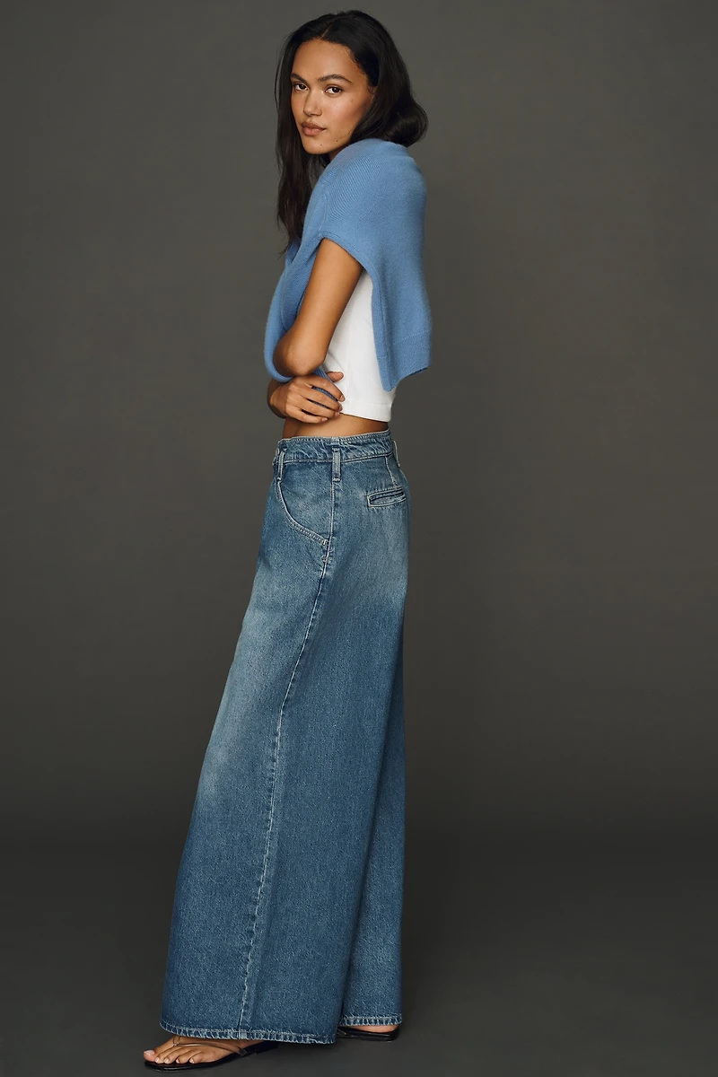 Pilcro Pleated High-Rise Wide-Leg Jeans