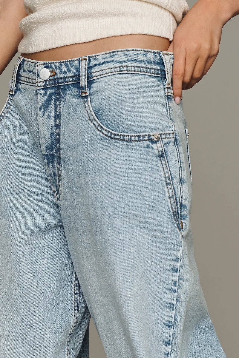 Pilcro Jules Embroidered Mid-Rise Straight-Leg Jeans