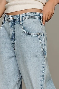 Pilcro Jules Embroidered Mid-Rise Straight-Leg Jeans