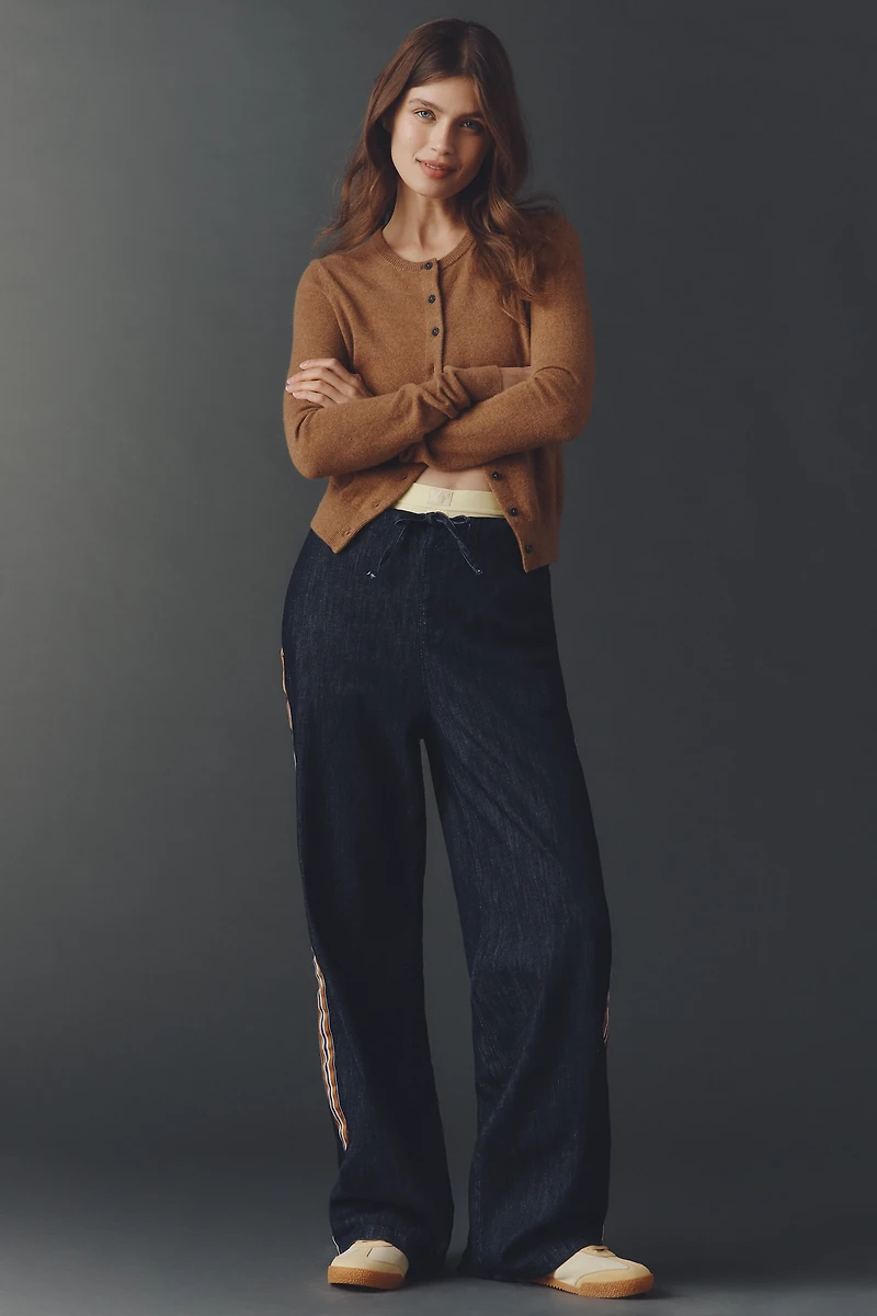 Maeve Pull-On High-Rise Wide-Leg Track Pants