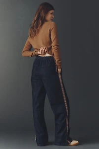 Maeve Pull-On High-Rise Wide-Leg Track Pants