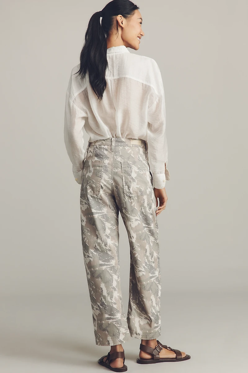 AG Fiona Camo High-Rise Barrel Pants
