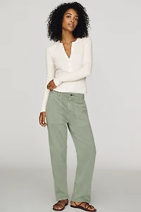 AG Jeans Analeigh Mid-Rise Straight-Leg Pants
