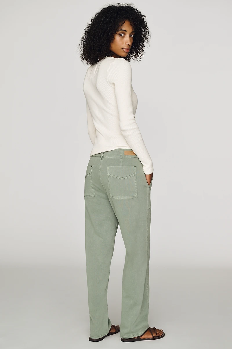 AG Jeans Analeigh Mid-Rise Straight-Leg Pants