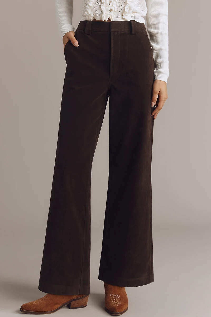 Joe's Jeans The Mia Faux-Suede Wide-Leg Ankle Pants