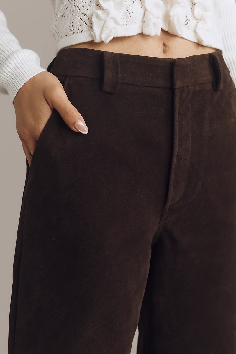 Joe's Jeans The Mia Faux-Suede Wide-Leg Ankle Pants