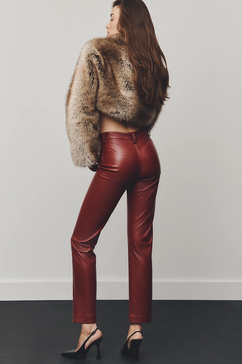 Joe's Jean Lyra Faux-Leather Straight-Leg Pants