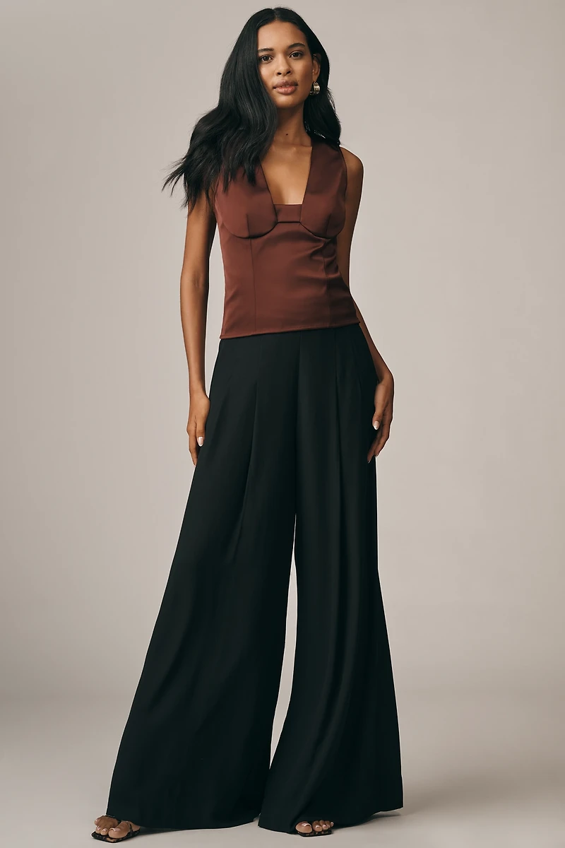 PAIGE Cecil Pleated High-Rise Wide-Leg Pants