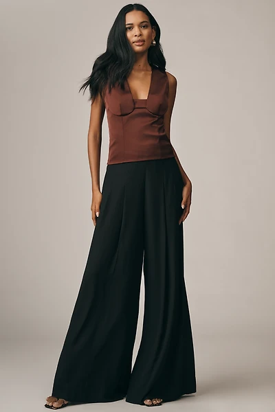 PAIGE Cecil Pleated High-Rise Wide-Leg Pants