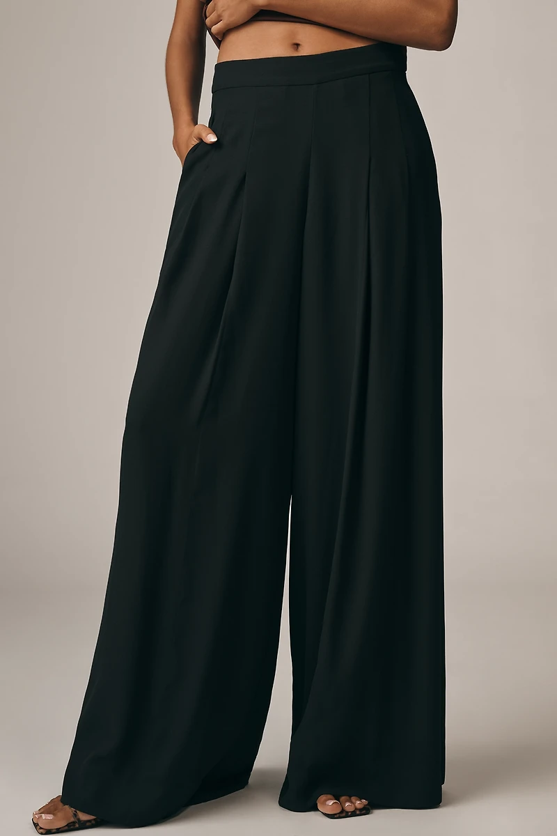 PAIGE Cecil Pleated High-Rise Wide-Leg Pants