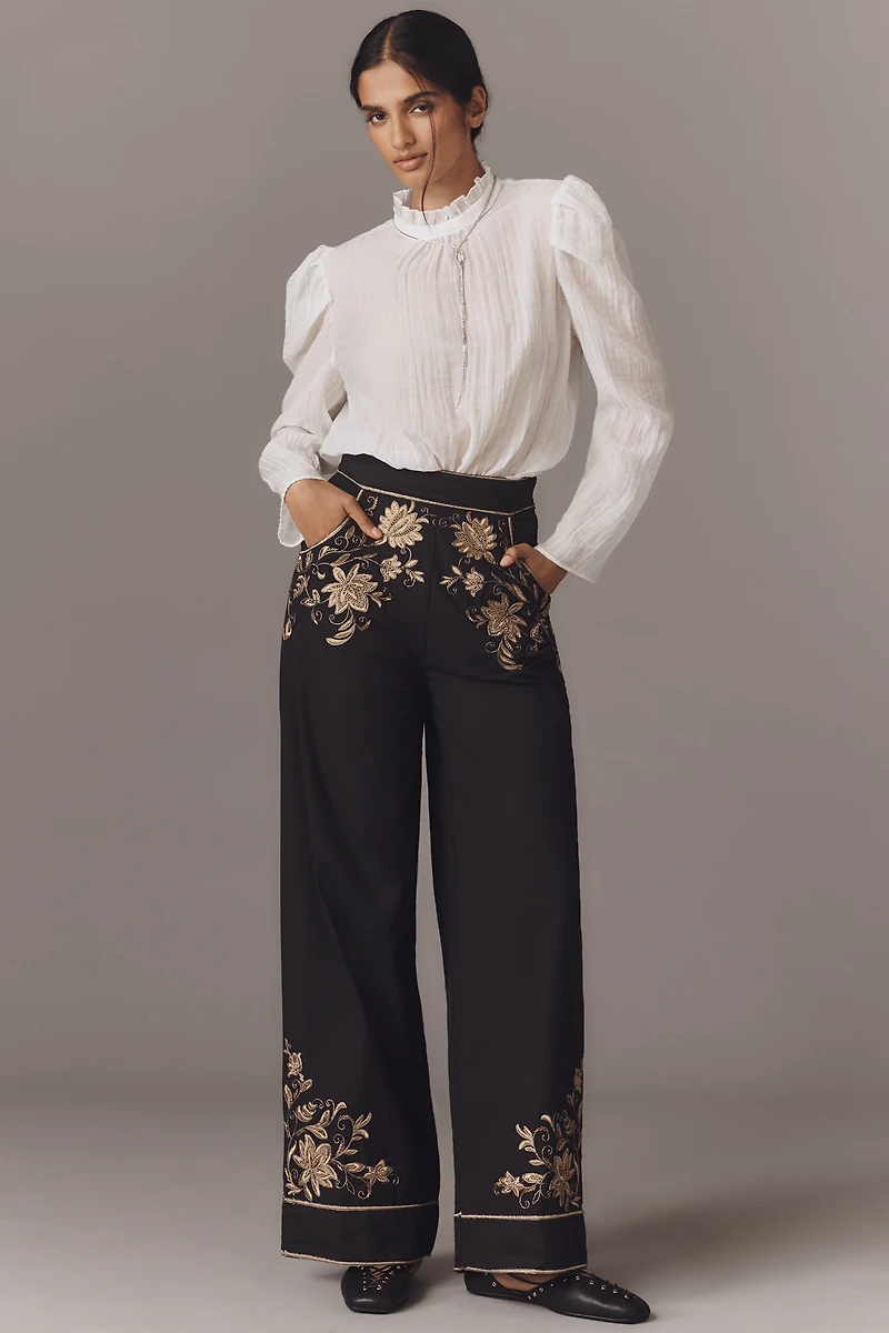 Scarlett Poppies Isi Embroidered Trouser Pants