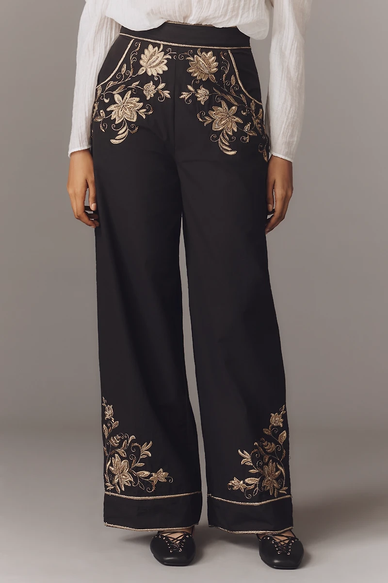 Scarlett Poppies Isi Embroidered Trouser Pants