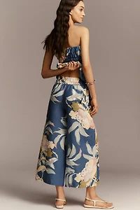 The Somerset Printed-Linen Pull-On Pants