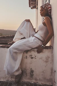 By Anthropologie Linen Palazzo Pants