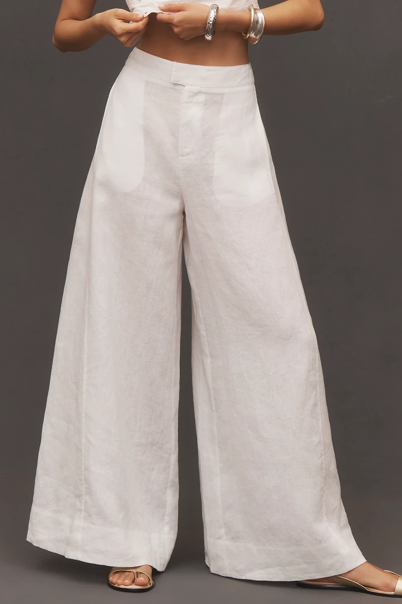 By Anthropologie Linen Palazzo Pants