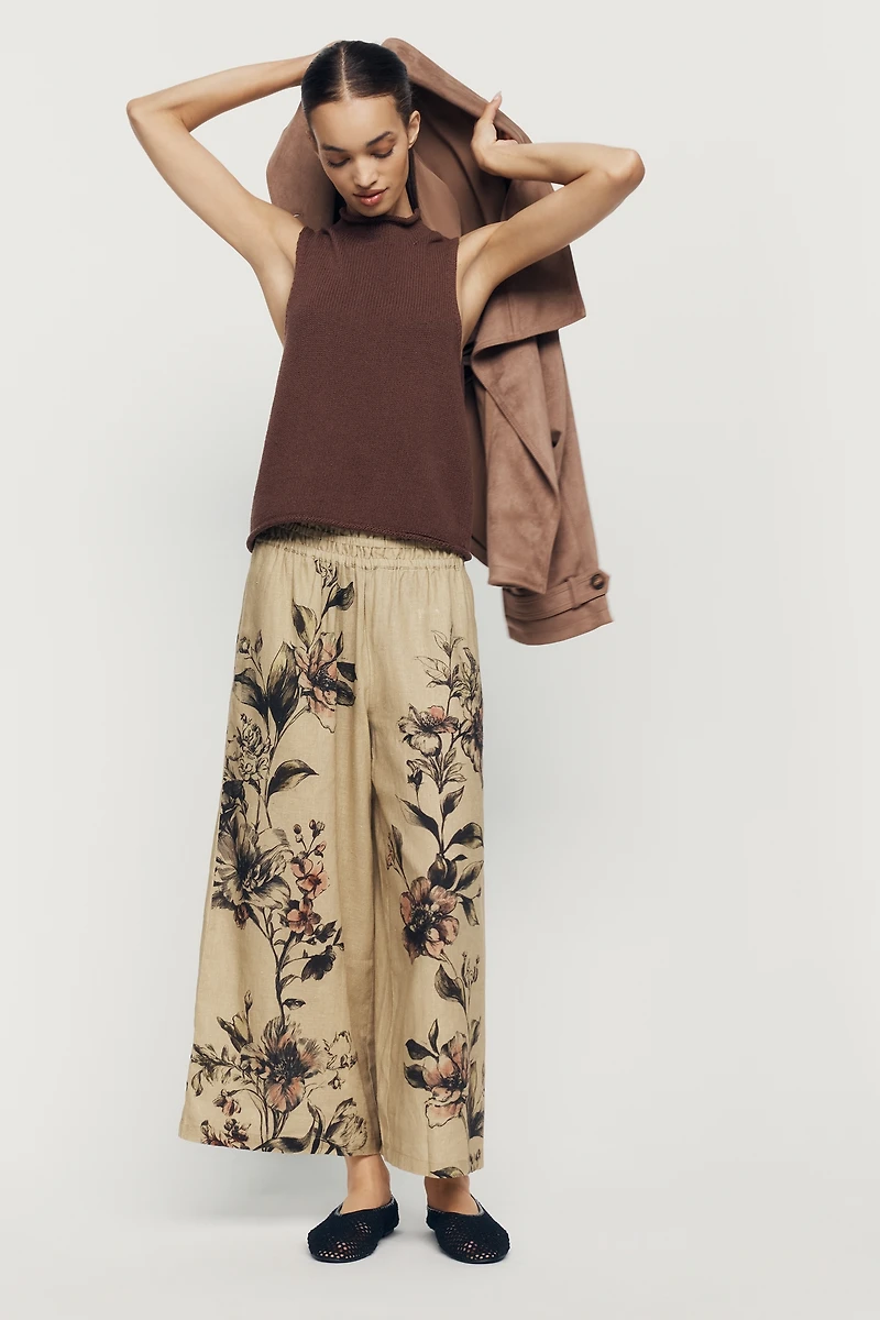 Somerset Pull-On Pants: Printed Linen Cotton Edition