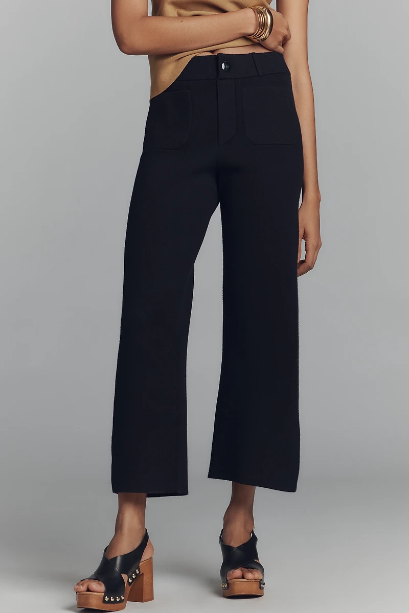 The Colette Sweater Knit Crop Wide-Leg Pants by Maeve