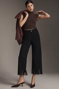 The Colette Crop Knit Fringe Pants by Maeve