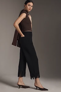 The Colette Crop Knit Fringe Pants by Maeve