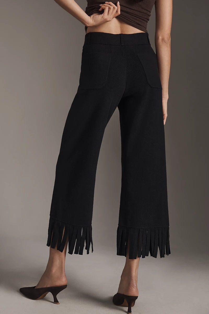 The Colette Crop Knit Fringe Pants by Maeve