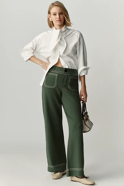 The Colette Full-Length Topstitch Sweater Pants by Maeve
