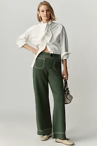 The Colette Full-Length Topstitch Sweater Pants by Maeve