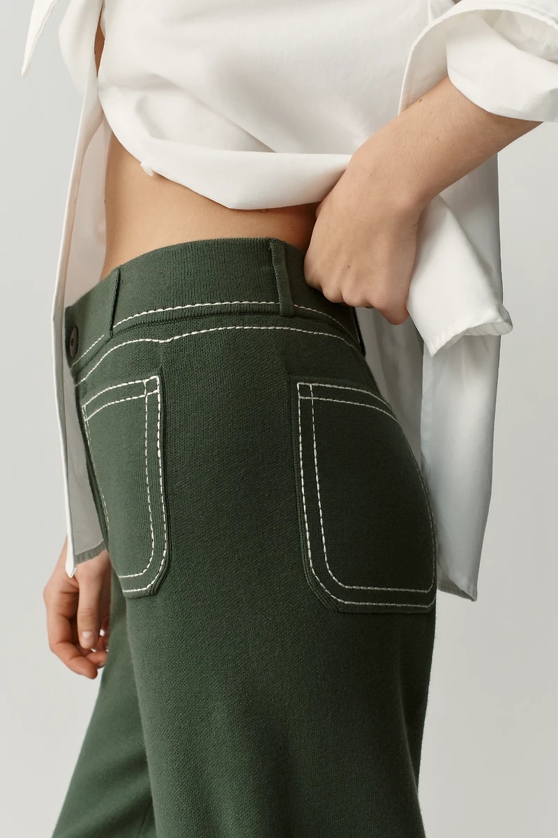 The Colette Full-Length Topstitch Sweater Pants by Maeve