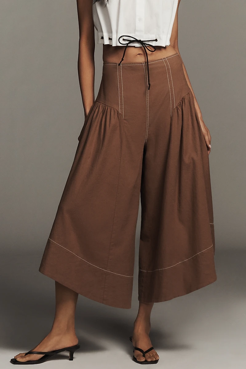 By Anthropologie Linen Extended Waist Pants