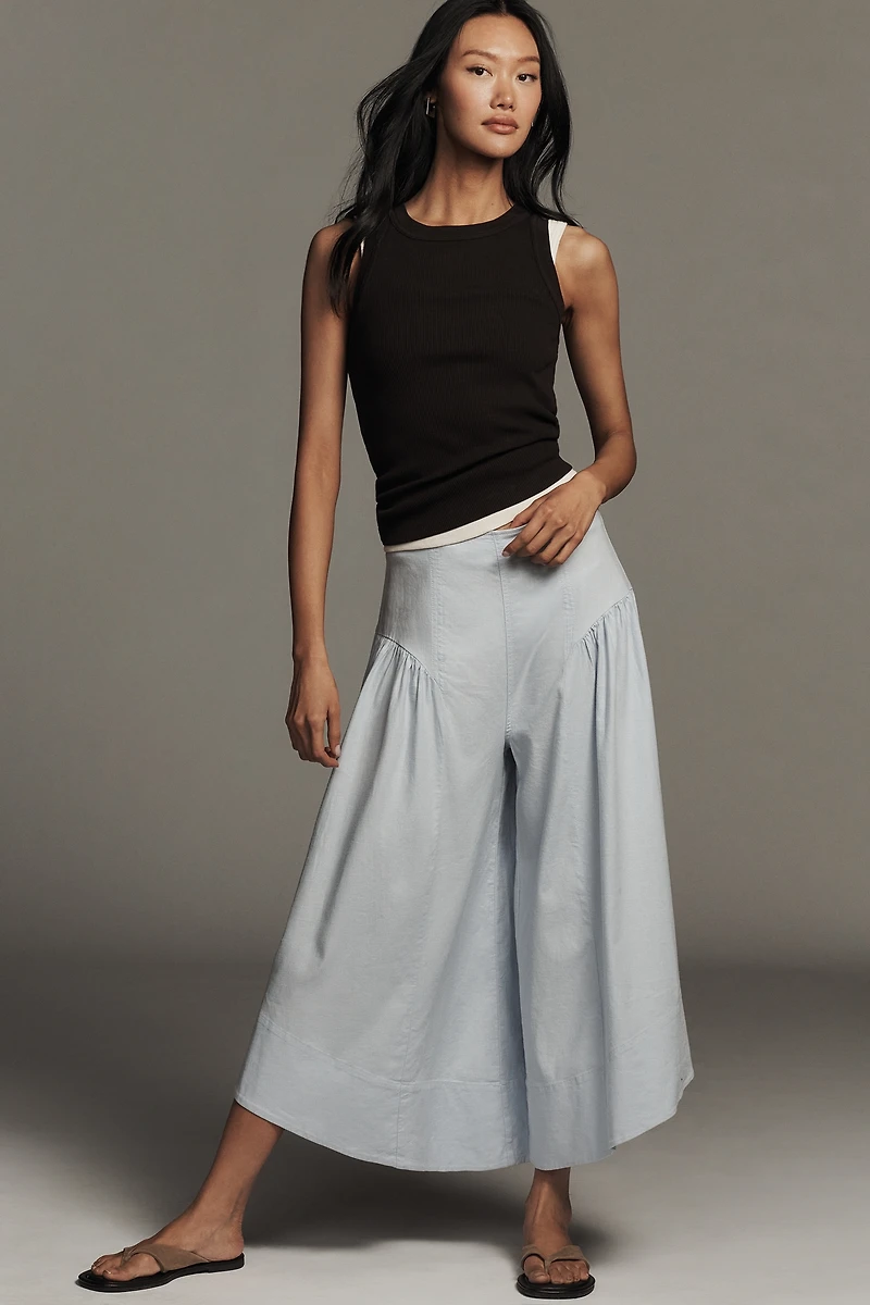 By Anthropologie Linen Extended Waist Pants
