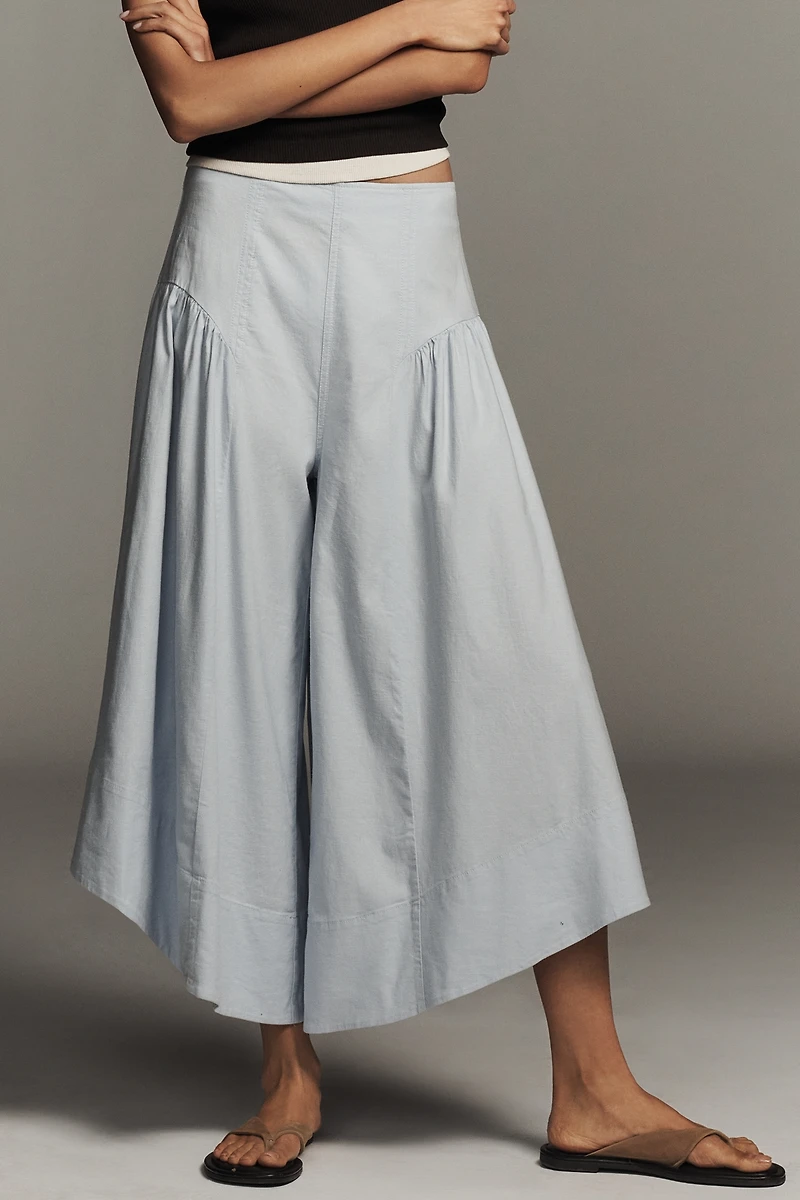 By Anthropologie Linen Extended Waist Pants