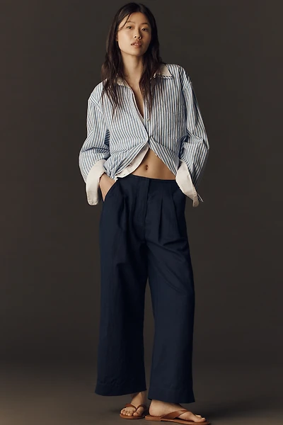 Chinti & Parker Linen Cotton Wide-Leg Pants