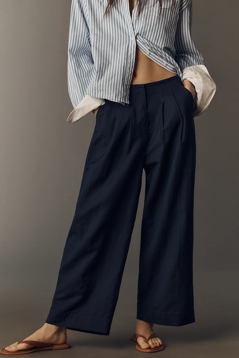 Chinti & Parker Linen Cotton Wide-Leg Pants