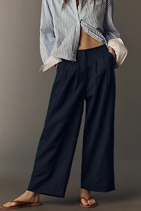 Chinti & Parker Linen Cotton Wide-Leg Pants