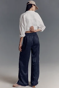 Steve Madden Beckham Wide-Leg Drawstring Pull-On Track Pants