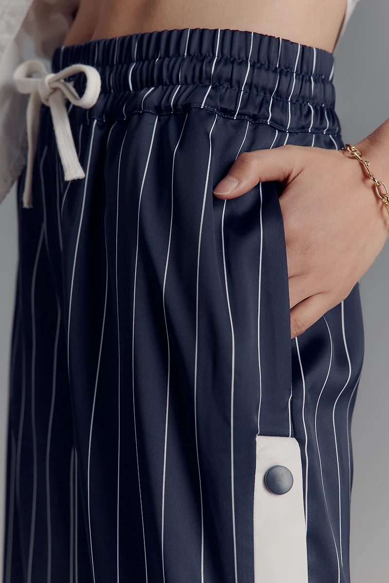 Steve Madden Beckham Wide-Leg Drawstring Pull-On Track Pants