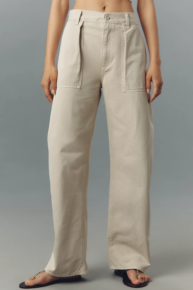 AGOLDE Sefton Cotton Curved-Leg Pants