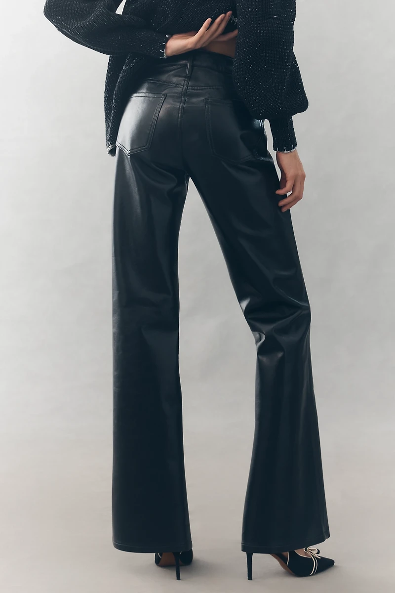 Citizens of Humanity Genova Leather Low-Rise Bootcut Pants