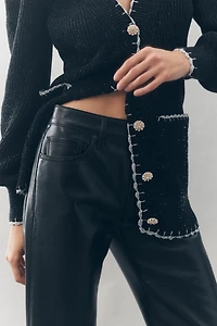 Citizens of Humanity Genova Leather Low-Rise Bootcut Pants