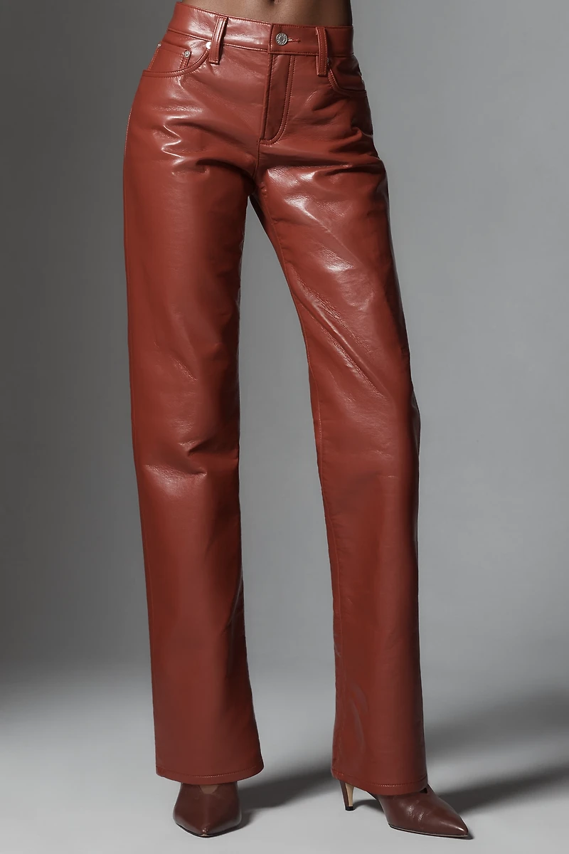 AGOLDE Low-Rise Slim Leather Pants
