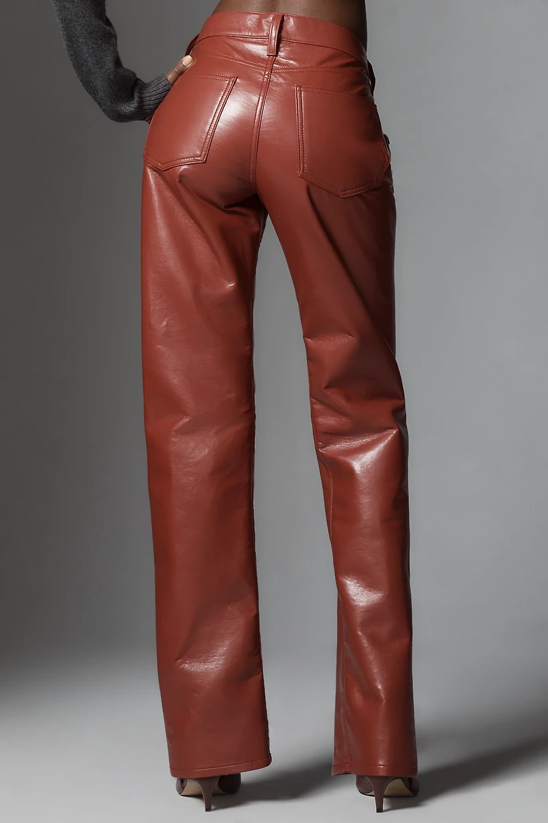 AGOLDE Low-Rise Slim Leather Pants
