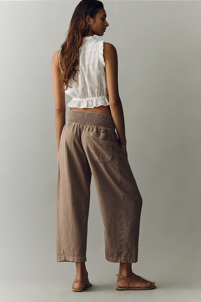 The Reese Smocked Pull-On Barrel Pants