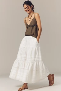 By Anthropologie Lace Petticoat Crop Wide-Leg Pants