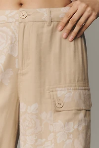 By Anthropologie Floral Printed Wide-Leg Pants