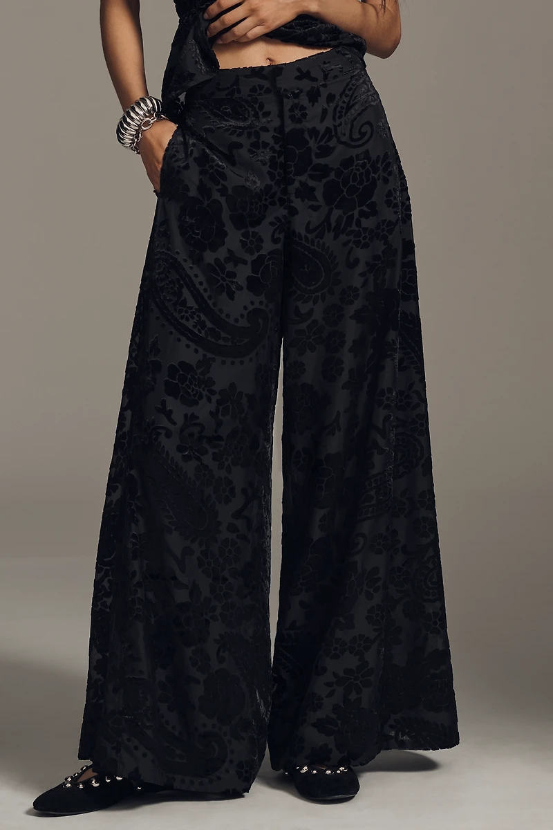 By Anthropologie Velvet Novelty Burnout Pants