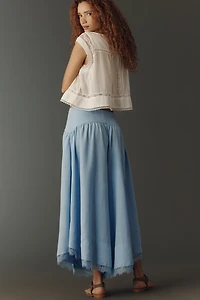 By Anthropologie Linen Blend Skirty Basque Waist Pants