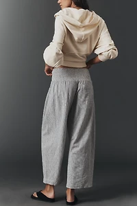 The Reese Linen Cotton Smocked Pull-On Pants
