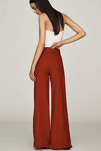 Pilcro Printed Lacework Wide-Leg Pants