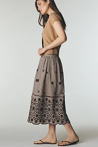 Maeve Skirty Embroidered Culotte Pants