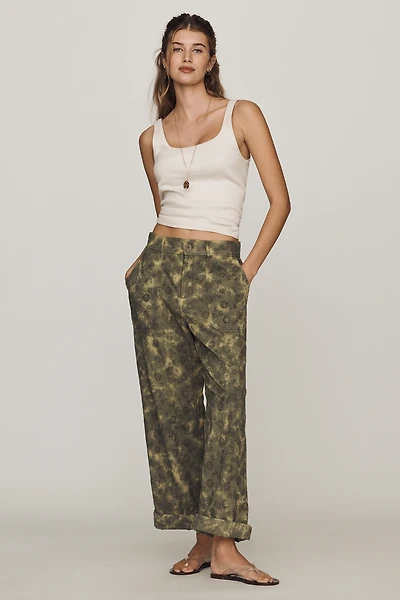 By Anthropologie Cotton Eyelet High Rise Harem Pants